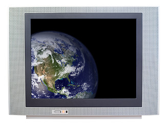 Image showing Earth on TV

