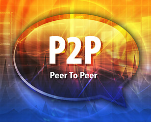 Image showing P2P acronym word speech bubble illustration