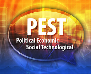 Image showing PEST acronym word speech bubble illustration