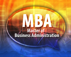 Image showing MBA acronym word speech bubble illustration