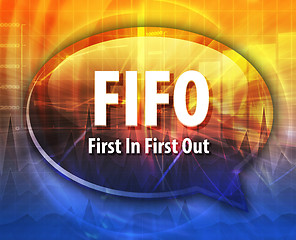 Image showing FIFO acronym word speech bubble illustration