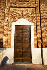 Image showing door italy  lombardy     in  the milano old   church   closed   