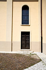 Image showing brown door  europe  italy  lombardy       in  the milano water p