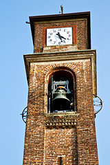 Image showing   mozzate    wall  and church tower bell sunny day milan