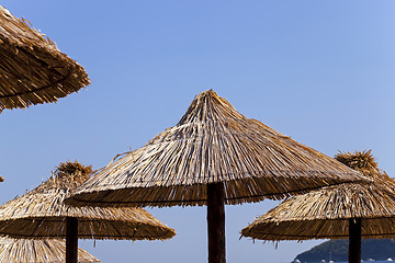 Image showing umbrellas on a beach  