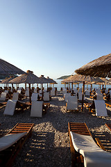 Image showing umbrellas on a beach  