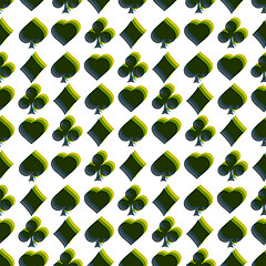 Image showing Seamless pattern with card suits. 