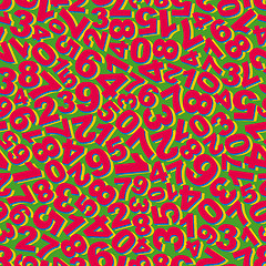 Image showing Numbers. Seamless pattern. Vector illustration. 