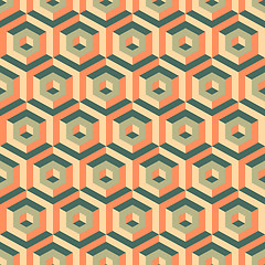 Image showing 3d seamless abstract with hexagonal elements. 