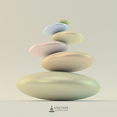 Image showing Spa stones. Vector 3d illustration.