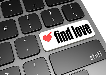 Image showing Find love black keyboard