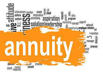 Image showing Annuity word cloud with orange banner