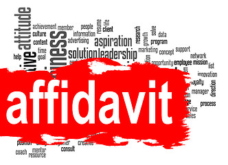 Image showing Affidavit word cloud with red banner