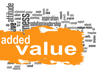 Image showing Added Value word cloud with orange banner