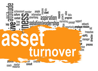 Image showing Asset turnover word cloud with orange banner