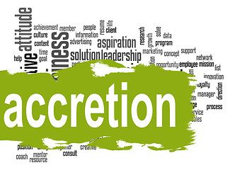 Image showing Accretion word cloud with green banner