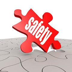 Image showing Safety word with puzzle background