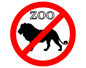 Image showing Lion in zoo prohibited