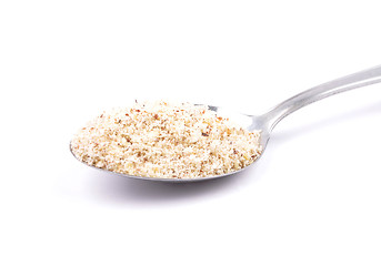 Image showing Hazelnuts powdered on spoon