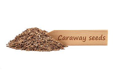 Image showing Caraway seeds on plate