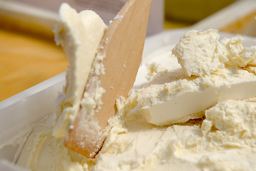 Image showing natural white honey with uterine milk