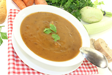 Image showing Oxtail soup with beef