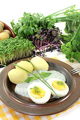 Image showing Frankfurt green sauce with egg