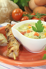 Image showing Chicken soup with tomatoes