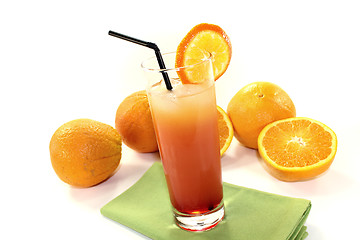 Image showing Campari orange with a straw