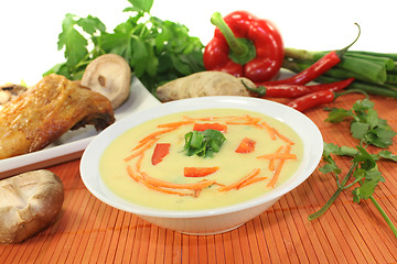 Image showing Curry Soup with chicken