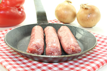 Image showing Salsiccia with peppers and onions in a pan