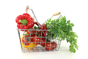 Image showing shopping basket with crisp vegetables