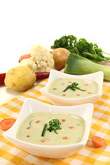 Image showing vegetable creme soup with parsley