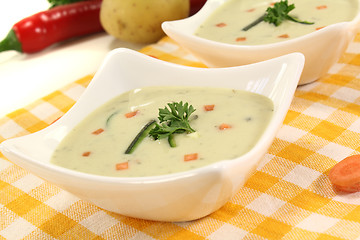 Image showing fresh vegetable creme soup