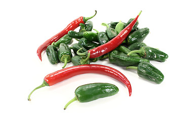 Image showing Pimientos with red hot peppers