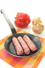 Image showing Salsiccia with vegetales in a pan