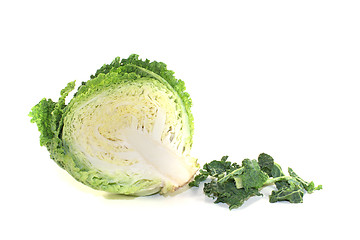 Image showing savoy cabbage halve