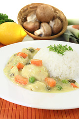 Image showing Chicken fricassee with capers