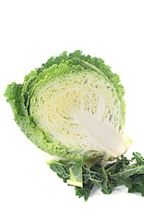 Image showing fresh savoy cabbage halve