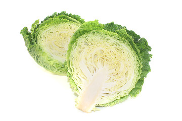 Image showing savoy cabbage halves