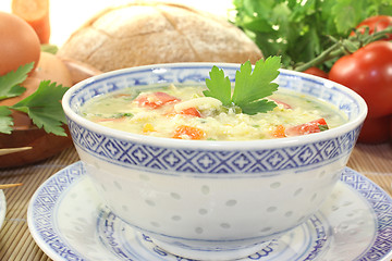 Image showing Asian Chicken soup with noodles