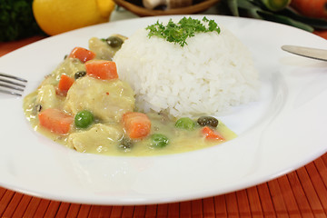 Image showing Chicken fricassee with carrots