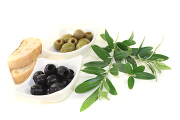 Image showing olives with bread