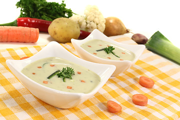 Image showing freshly cooked vegetable creme soup