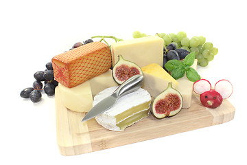 Image showing fresh variety of cheeses