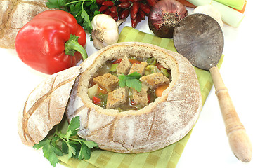 Image showing Bread soup with chilli