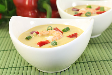 Image showing Curry Soup with shrimp