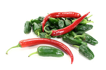 Image showing Pimientos with hot peppers