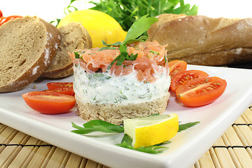 Image showing salmon tartare with parsley