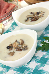 Image showing delicious Veal cream soup with parsley